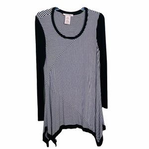 Philosophy Black Striped Pullover Tunic